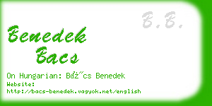 benedek bacs business card